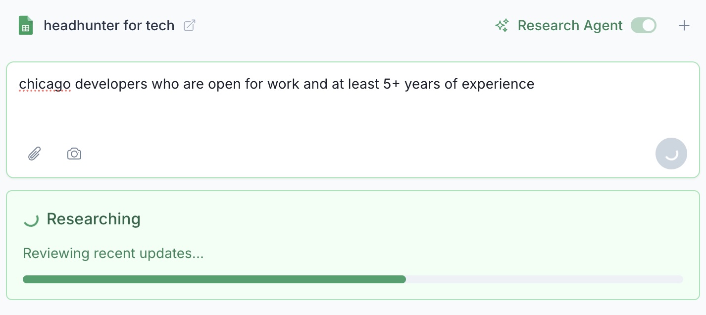 Spreadsheet Agent — Research agent