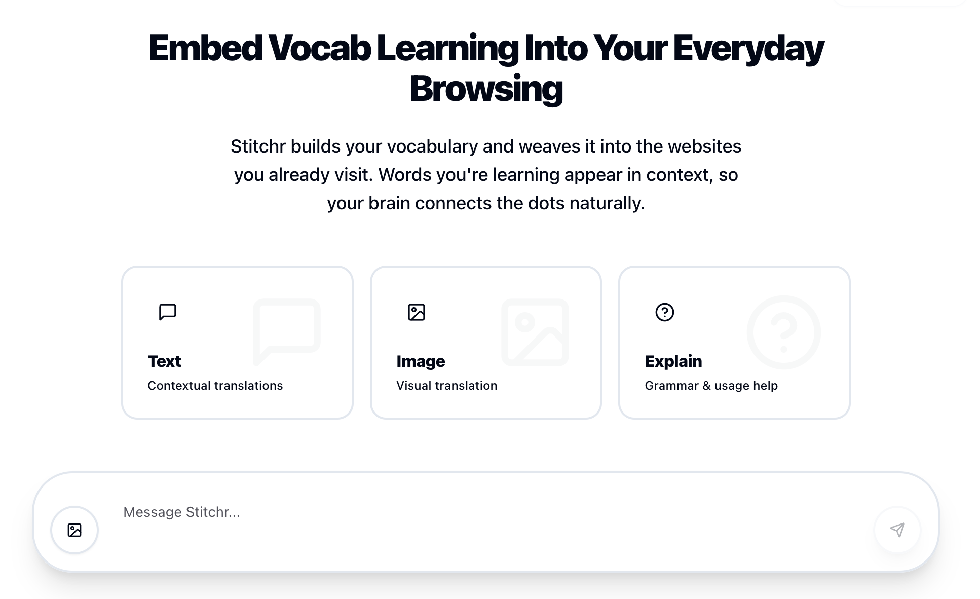 Stitchr — Landing page